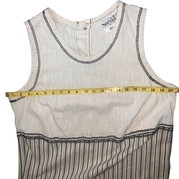 Vintage Surya II Sleeveless Dress Size 1X Ivory Boho Travel Buttons - Picture 10 of 10